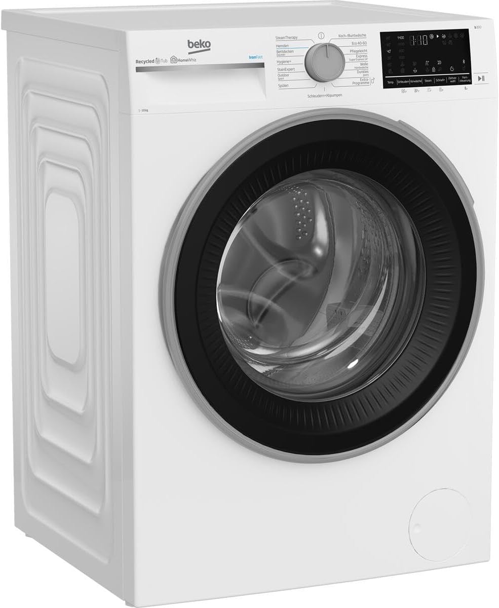 Beko B3WFT510413W Freistehende Waschmaschine 10 kg 1400 U-Min SteamCure AddXtra