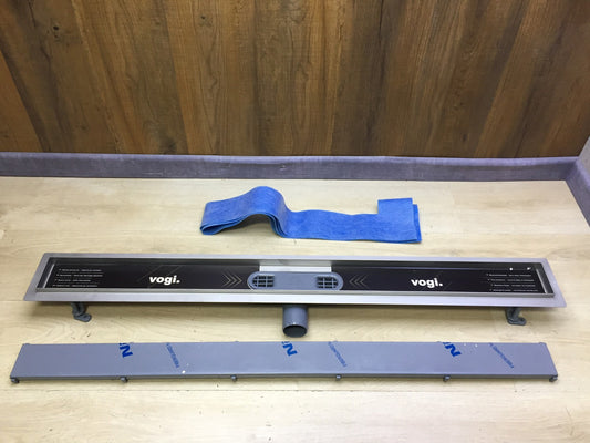 VOGI Duschrinne Edelstahl Komplettset DUO Befliesbar, 100 cm, I33927