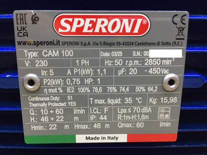 Speroni self-priming electric pump CAM 100 230V, I33478