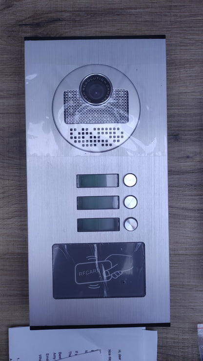 NN99 Video-Türsprechanlage Türklingel Kit 7-Zoll, für 3 Wohnungen, I34362