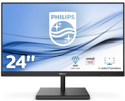 Philips 245E1S/00 Monitor 23,8" QHD 2560x1440 IPS VGA HDMI DP AMD FreeSync 4ms