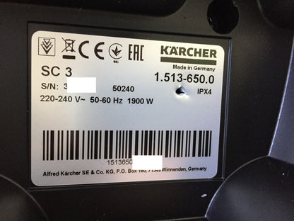 Kärcher 1.513-650.0 Steam Cleaner SC 3 EasyFix, I33154