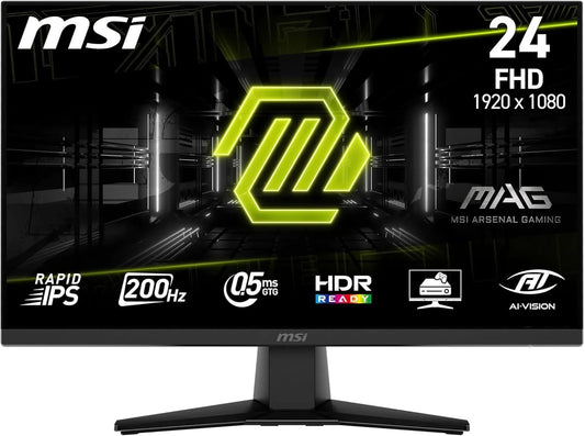 MSI MAG 242F Monitor 23.8" FHD 1920x1080 HDR DP HDMI AMD FreeSync 200Hz 0.5ms