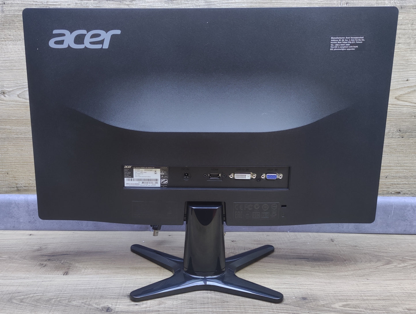 Acer G226HQLIbid Monitor 21.5" FHD 1920x1080 TN HDMI VGA DVI 60Hz 2ms (GtG) 