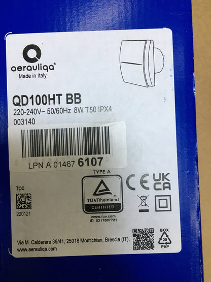 AERAULIQA 3140 QD100HTBB Luftabsaugung, Weiß RAL 9010, V13814