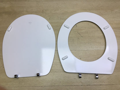 Roca Lucerna A801099004 Toilettensitz, mit verchromten Scharnieren, Weiß, I34296