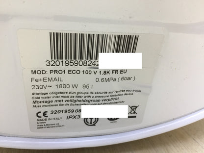 Ariston Warmwasserspeicher Pro1 ECO 100 V 1,8K FR EU (3201959) EEK: B I31744