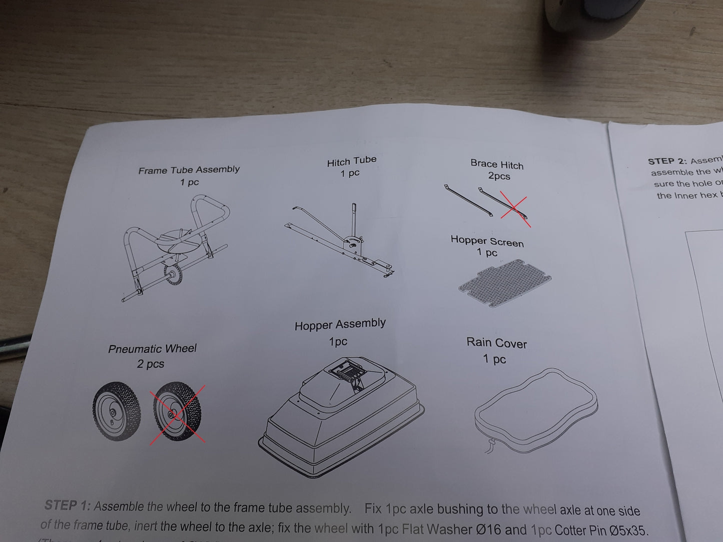 125LB TOW-BEHIND Streuwagen, drehbar Maximale Kapazität 56kg, I21673