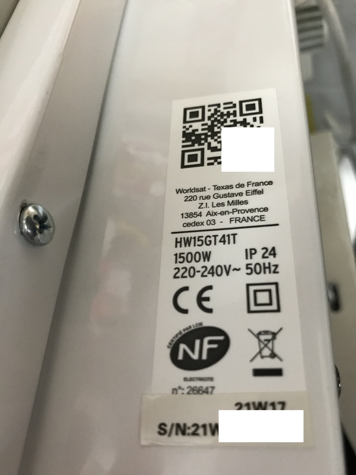 Carrera HW15GT41T Heizkörper Keramik Glas 1500 W weiß LCD, I27856