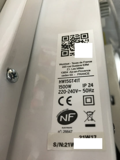 Carrera HW15GT41T Heizkörper Keramik Glas 1500 W weiß LCD, I27856