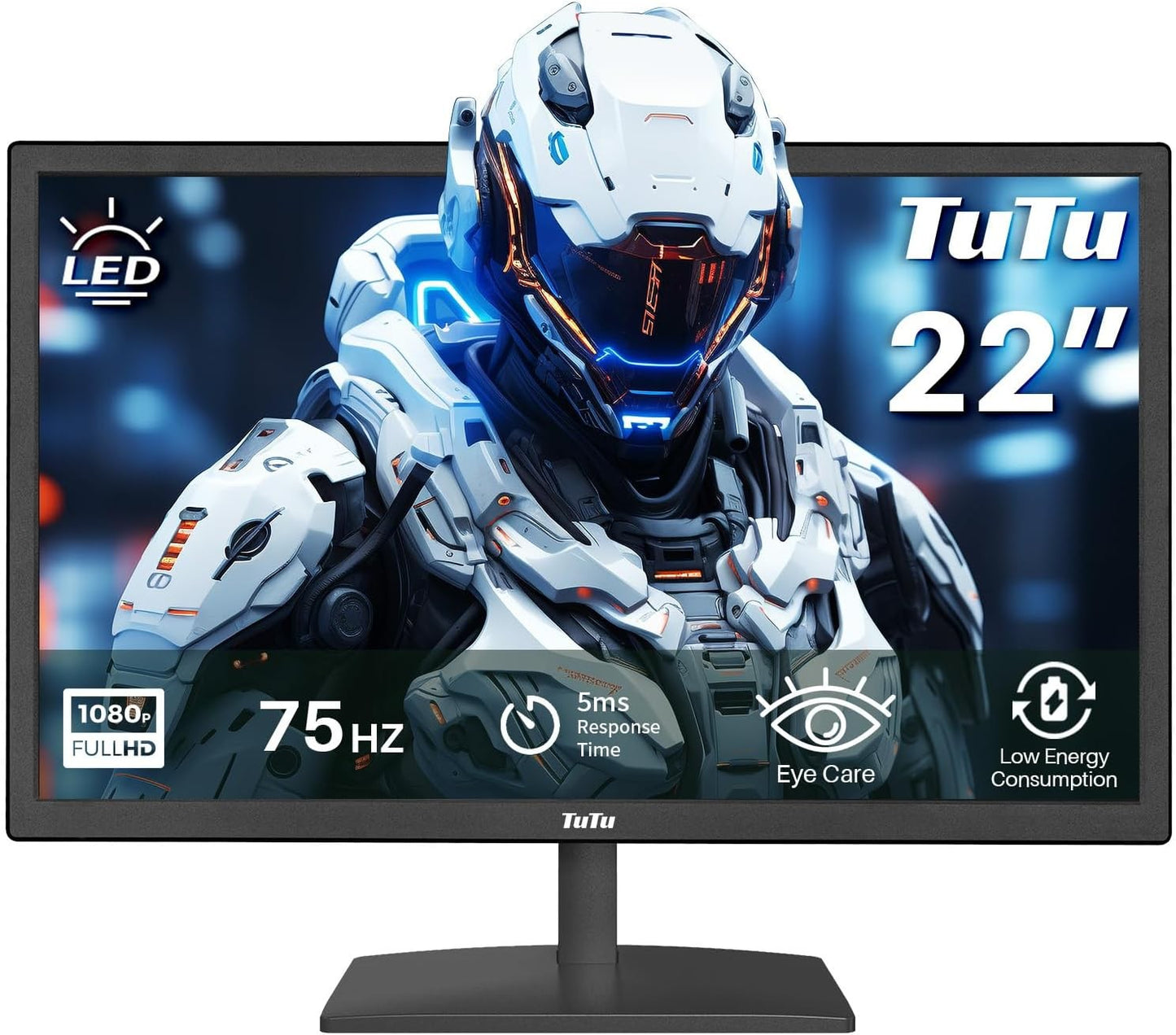TuTu F2145M Monitor 21,5" FHD 1920x1080 VA Panel HDMI VGA 75Hz 5ms