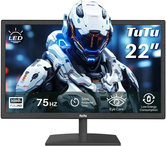 TuTu F2145M Monitor 21,5" FHD 1920x1080 VA Panel HDMI VGA 75Hz 5ms