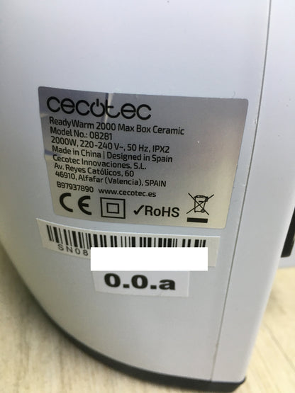 Cecotec ReadyWarm 2000 Max Box Ceramic Keramikheizer (08281), 2000W, I30947