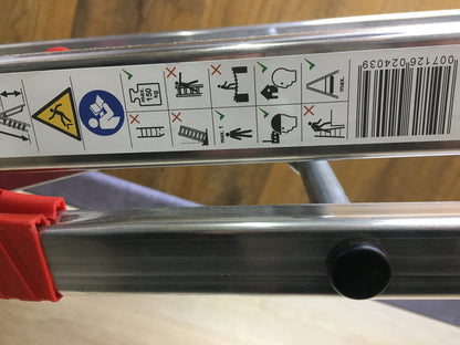 Hailo L60 StandardLine aluminum safety stepladder, 5 steps, I30500 