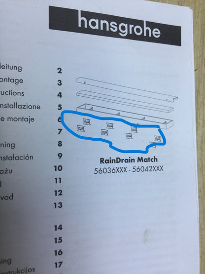 Hansgrohe 56041670 Duschrinne RainDrain Match, Abflussrinne 1000mm, I31793