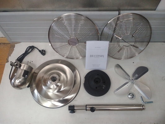 Brandson - Pedestal fan with 80° oscillation in chrome design, V09227