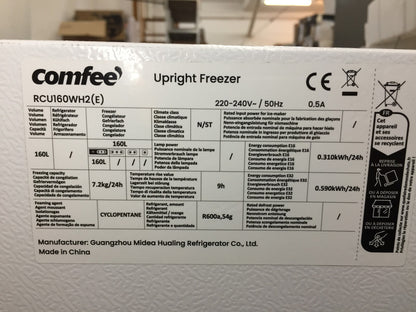Comfee RCU160WH2(E) Gefrierschrank Gefriergerät freistehend 160 L 142 cm Weiß