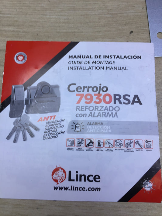 Lince Security Anti-Shock Lock with Alarm, Alloy Steel, White, I31755