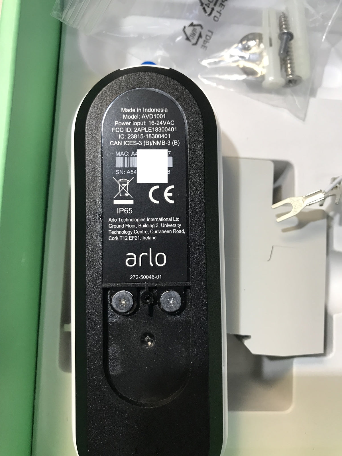 Arlo AVD1001 Video -Türklingel, 1080p, WLAN, I20432