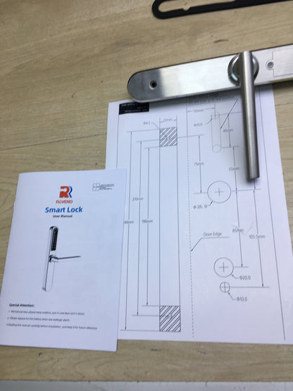 Ruveno Smartes Türschloss mit Griff, Schlank Fingerabdrucks Türschloss, I31400