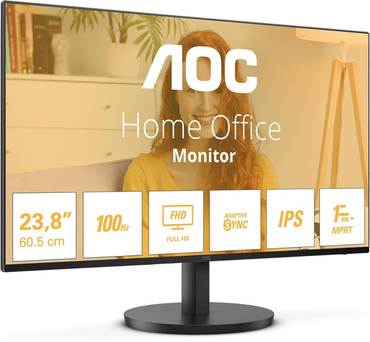 AOC 24B3CA2 Monitor 23.8" FHD 1920x1080 IPS HDMI USB-C Adaptive Sync 100Hz 1ms