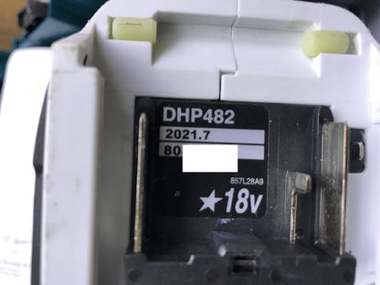Makita DHP482RTWJ Akku-Schlagbohrmaschine ohne 2 Akkus mit Ladegerät I32096