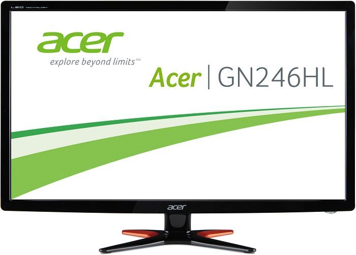 Acer GN246HLBbid Monitor 24" FHD 1920x1080 HDMI VGA DVI NVIDIA LightBoost 144Hz 