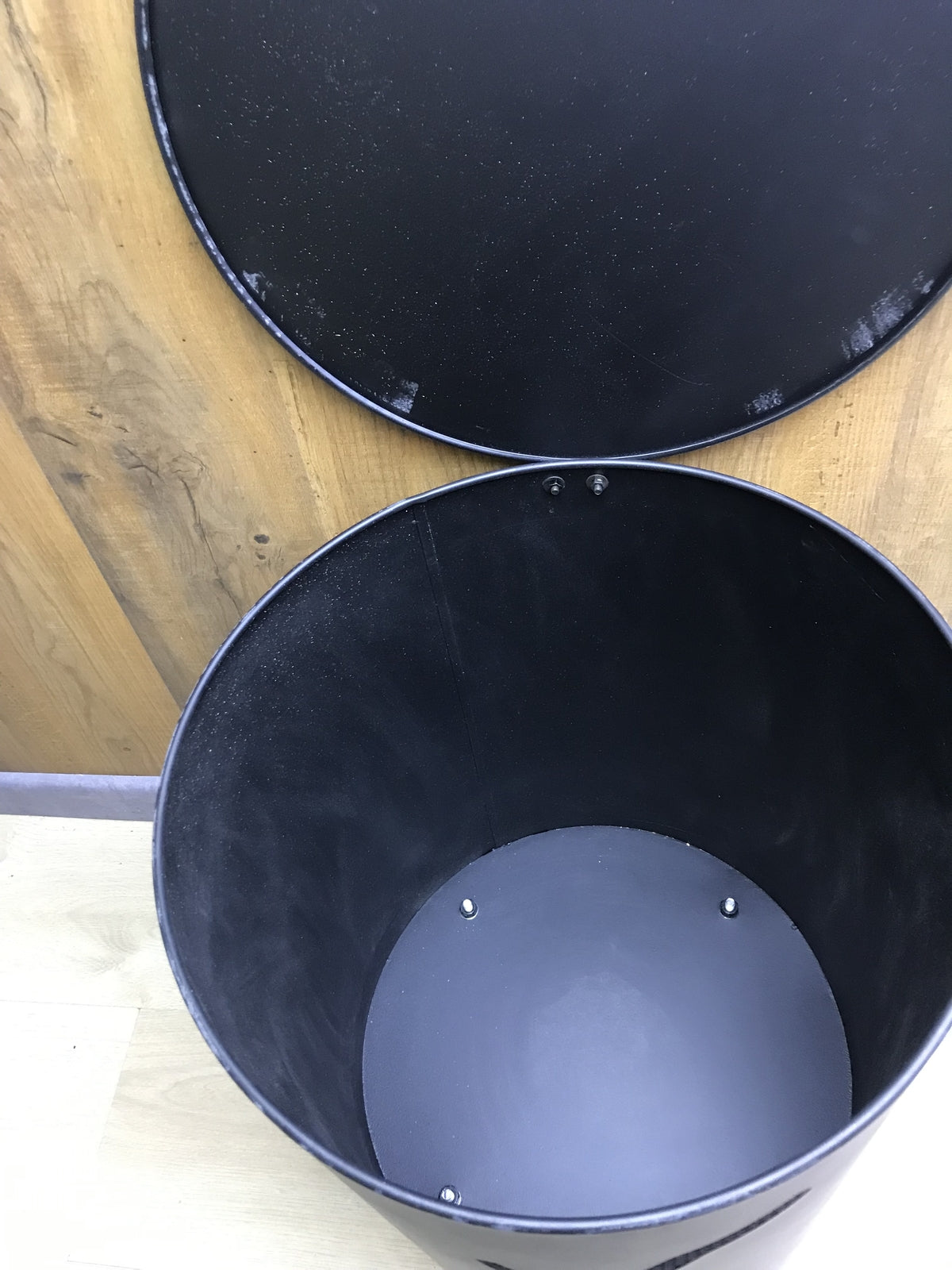 RUECAB 2851 Holzpellets rund Kaminofen Metalleimer mit Deckel, I30355