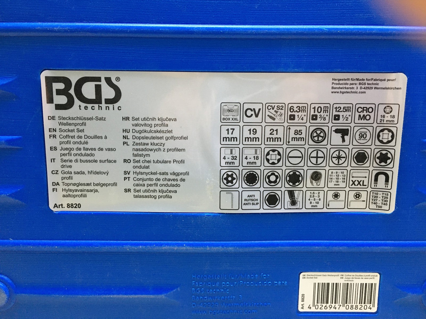 BGS 8820 Steckschlüssel-Satz 203-tlg., Wellenprofil 1/4" / 3/8" / 1/2", I34298