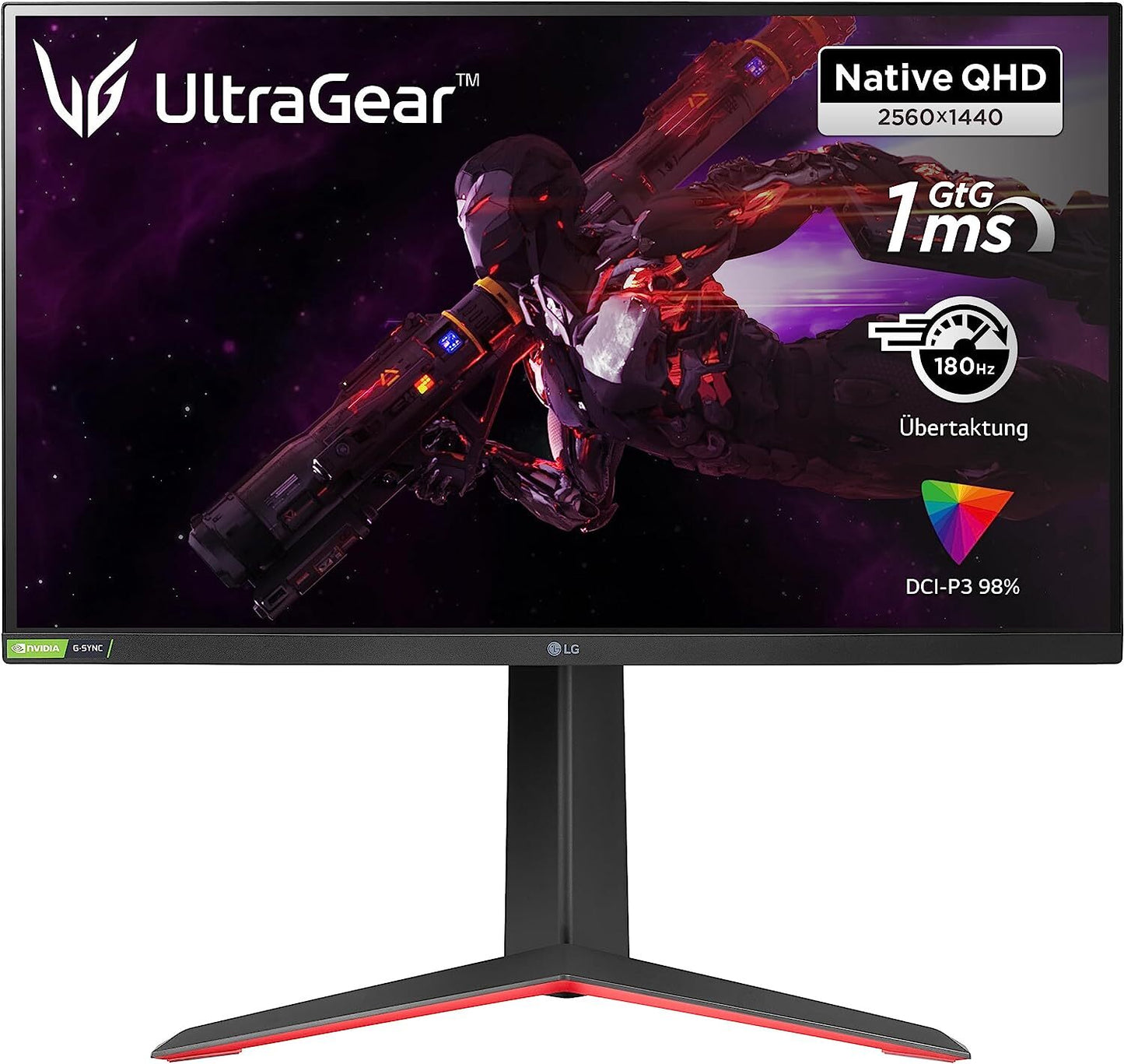LG UltraGear 27GP850P-B Gaming Monitor 27" 2560x1440 Nano IPS HDR G-Sync 180Hz 