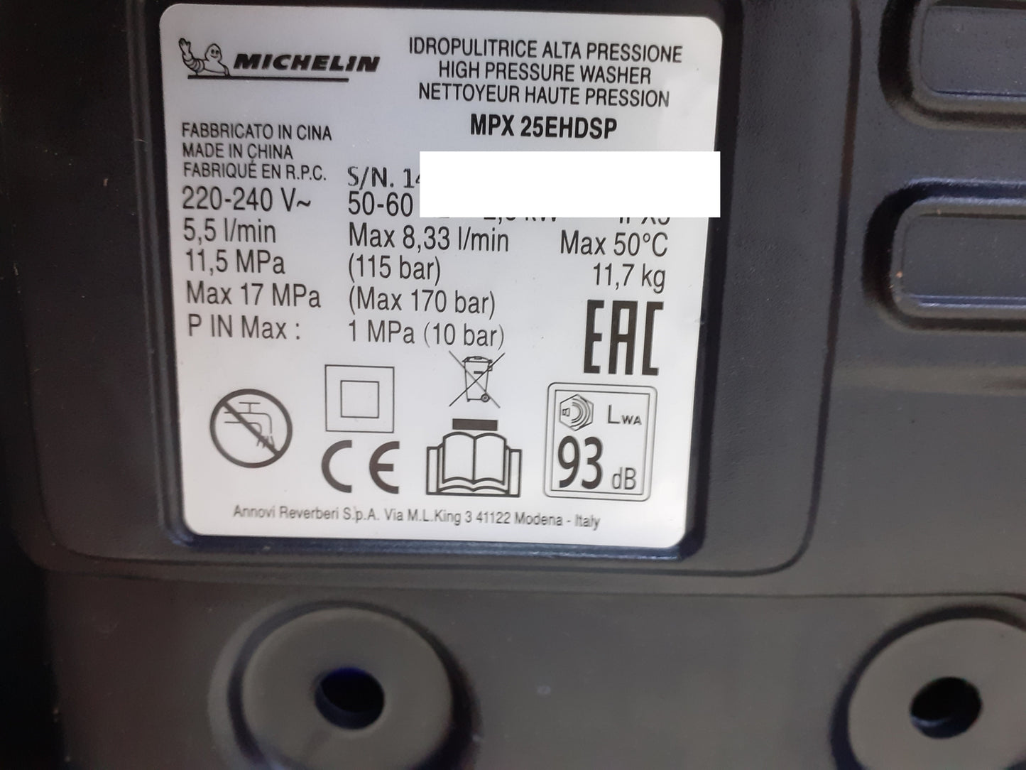 MICHELIN MPX25EHDSP Hochdruckreiniger 2500 W, I32109