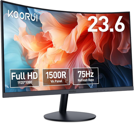 Koorui 24N5CA Gaming Monitor 23.6" Curved FHD 1920x1080 VA HDMI 75Hz Eye-care