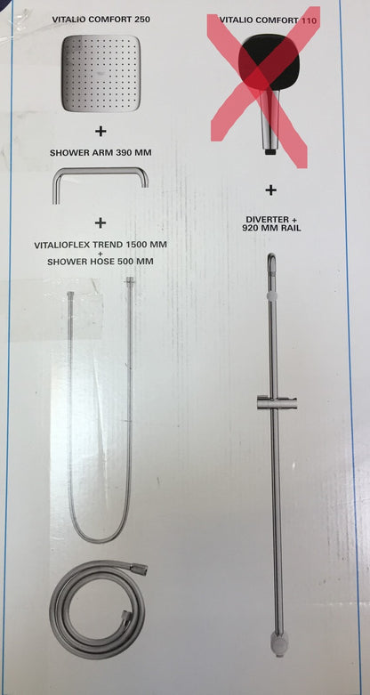 GROHE Vitalio 250 shower system with diverter (26986001), I33011