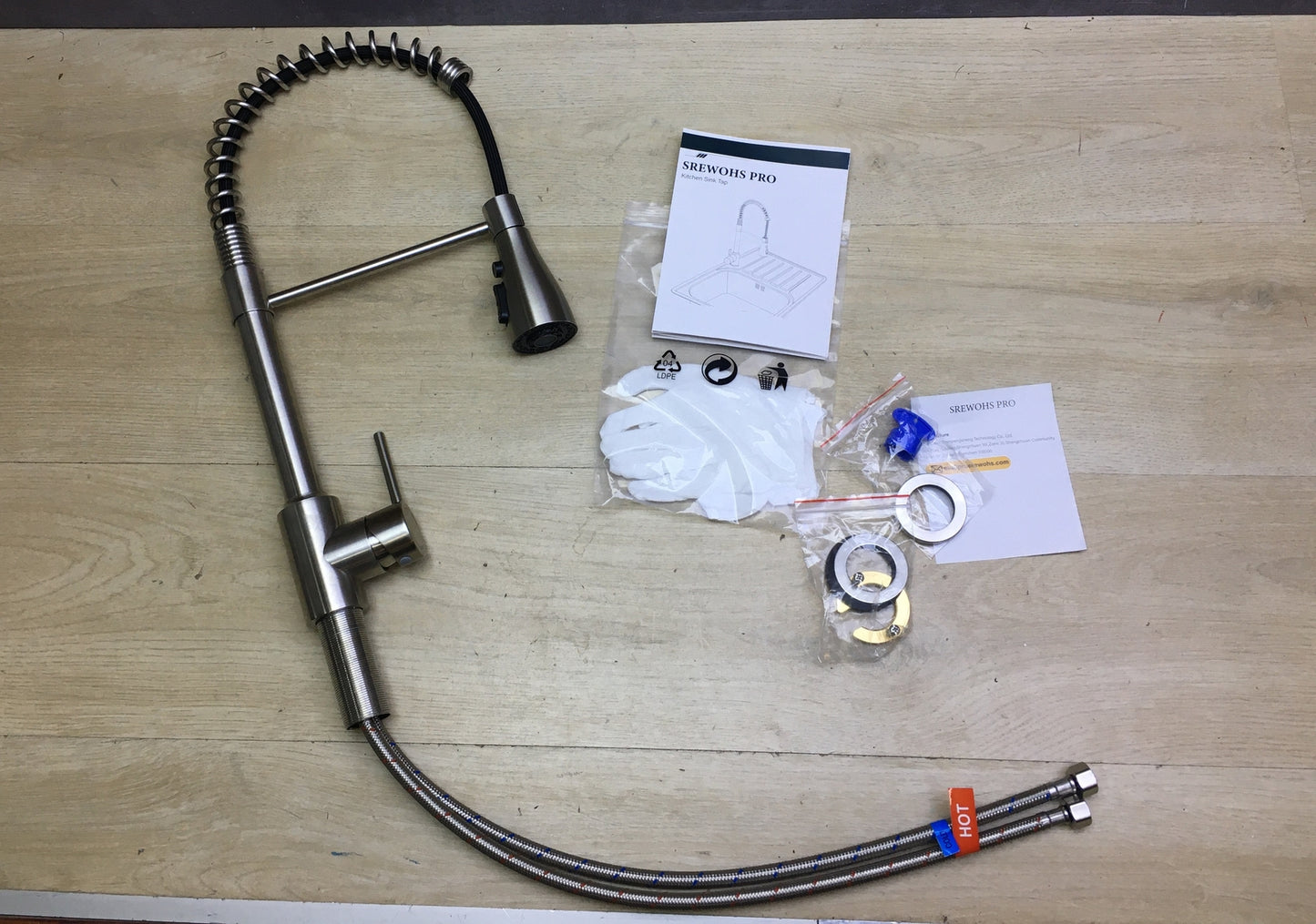 SREWOHS PRO E10005 Küchenarmatur, Wasserhahn, Hoher Auslauf (160mm), I31011