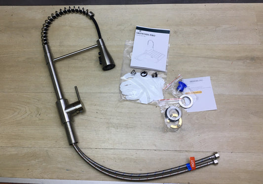 SREWOHS PRO E10005 Küchenarmatur, Wasserhahn, Hoher Auslauf (160mm), I31011