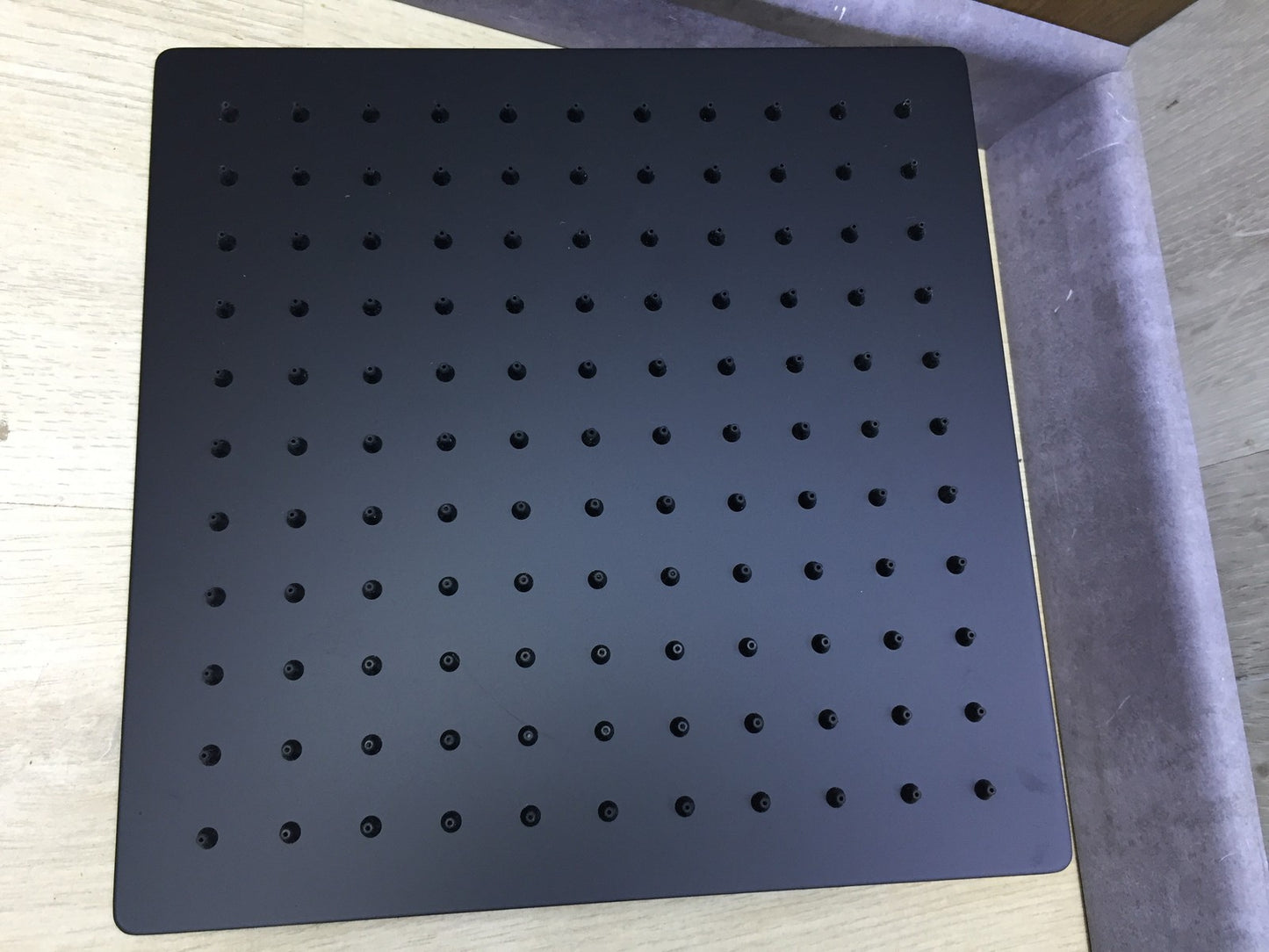 JOHO Duschset mit Thermostat aus Edelstahl matt schwarz, 25x25cm, I33843