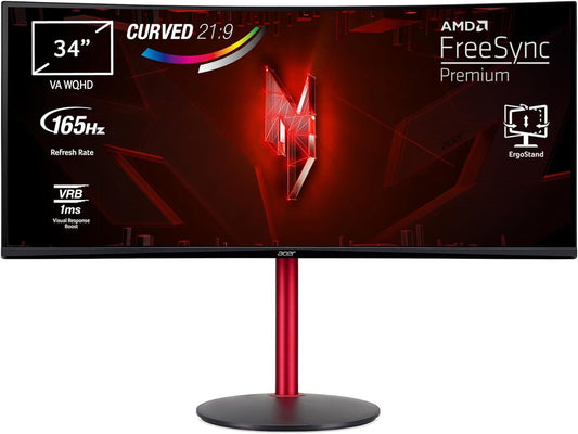 Acer Nitro XZ342CUPbmiiphfx Gaming Monitor 34" 3440x1440 HDR AMD FreeSync 165Hz 