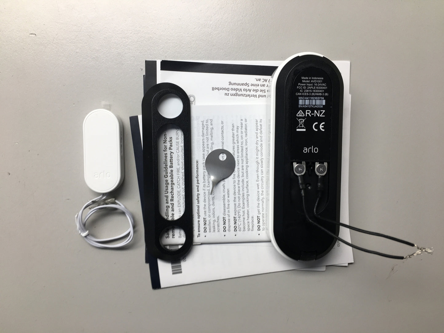 Arlo AVD1001 Video Türklingel, 1080p, WLAN, Bewegungsmelder, I06176