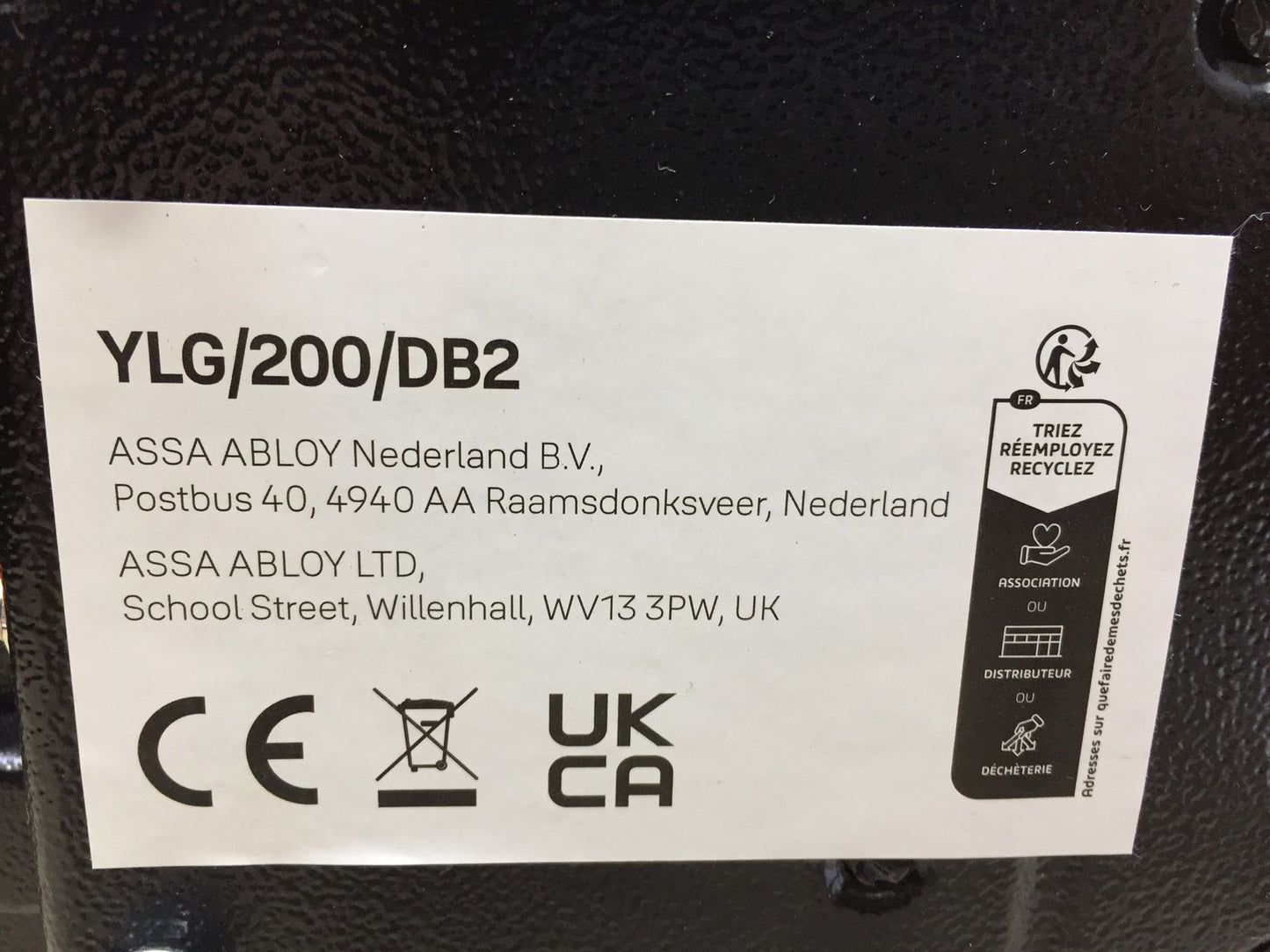 Yale Elektronischer Tresor YLG/200/DB2, Schwarz, I33893