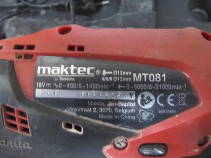 Maktec MT081 Akku-Schlagbohrschrauber 18V, Inkl 2 Akkus und Ladegerät, I08453