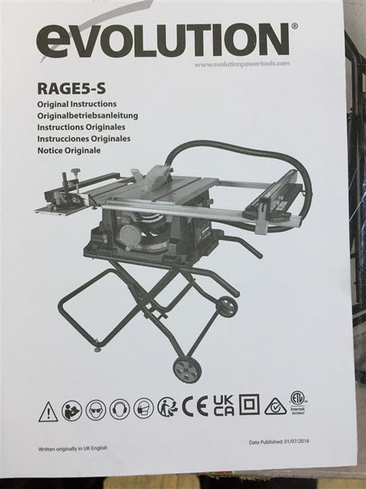 Evolution Rage 5-S Elektro-Tischkreissäge + Untergestell (057-0001), I31847