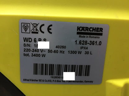Kärcher WD 6 P S Premium Nass-/Trockensauger (1.628-361.0), 30 L, 1300W, I34090