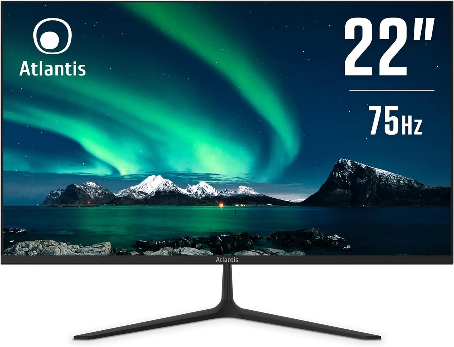 Atlantis A05-H22V-VH Monitor 22" FHD 1920x1080 VA VGA HDMI AMD FreeSync 75Hz 5ms 