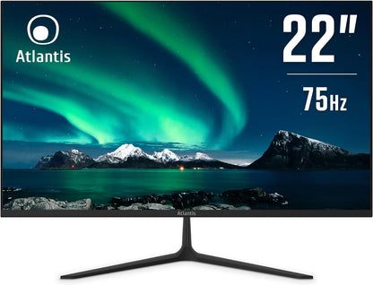 Atlantis A05-H22V-VH Monitor 22" FHD 1920x1080 VA VGA HDMI AMD FreeSync 75Hz 5ms 