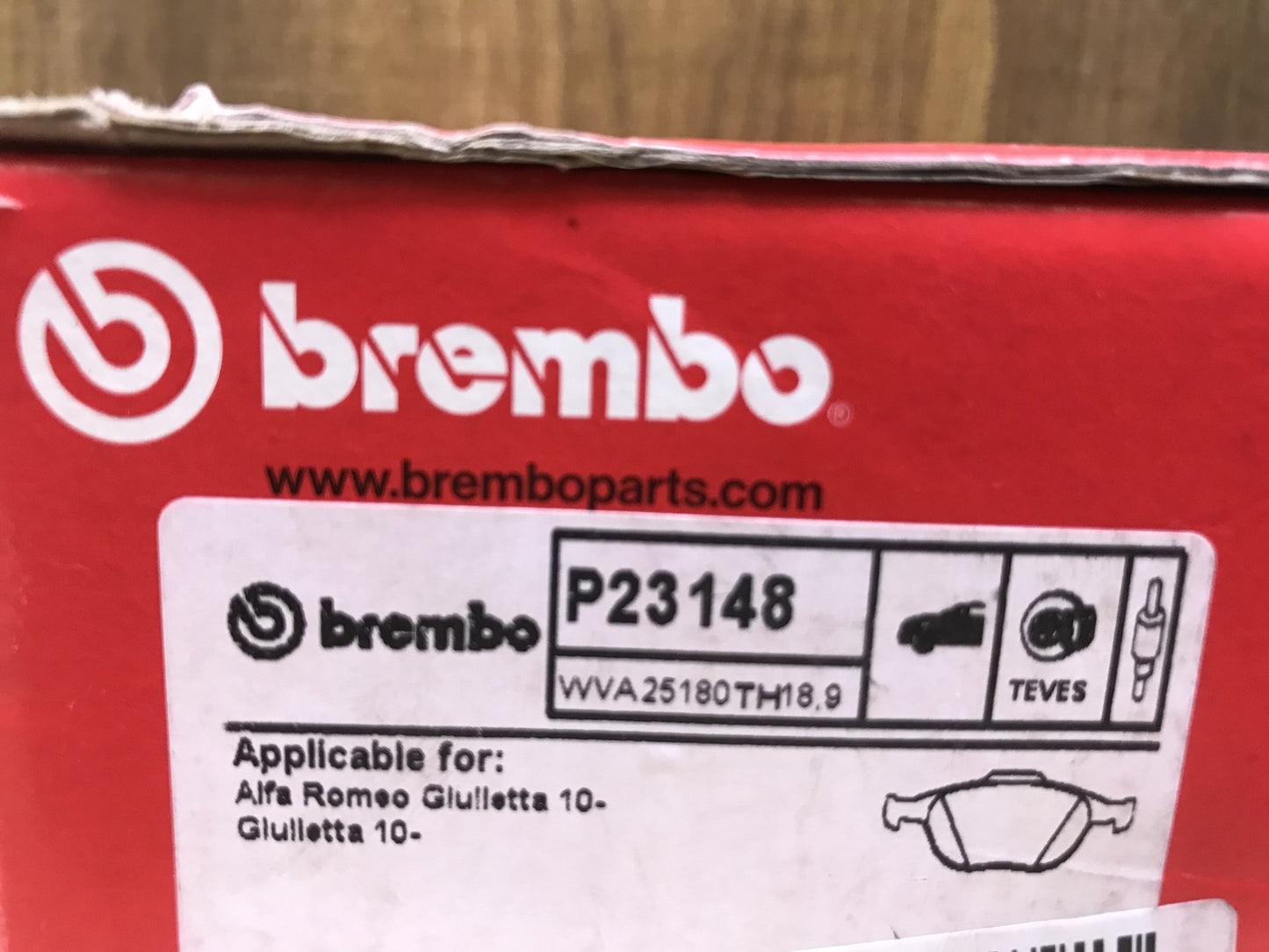 Brembo P23148 Vordere Bremsbeläge, 4 Stück, für ALFA ROMEO GIULIETTA I31070