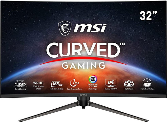 MSI Optix AG321CQR Curved Gaming Monitor 31.5" WQHD 2560x1440 AMD FreeSync 165Hz