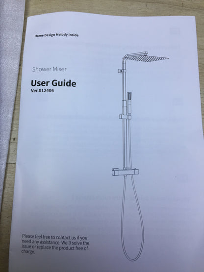 HOMELODY Duschsystem mit Thermostat und 30x30cm Kopfbrause Edelstahl, I32310