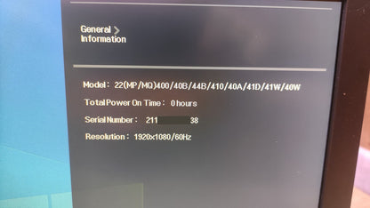 LG 22MP410-B Monitor 22" FHD 1920x1080 HDMI VGA VA-Panel 5ms AMD FreeSync