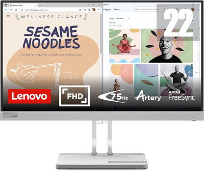 Lenovo L22e-40 Monitor 21.5" FHD 1920x1080 VA Panel VGA HDMI AMD FreeSync 75Hz 