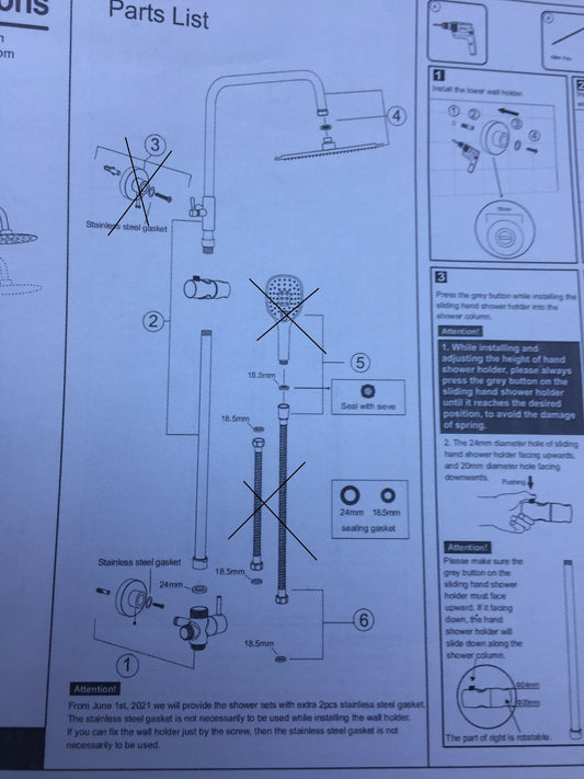 Görbach 3030MB Duschsystem mit Umschalter matt schwarz, I19565